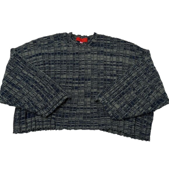 Eckhaus Latta Accordion Unisex Cotton Sweater in Grey - Picture 1 of 5